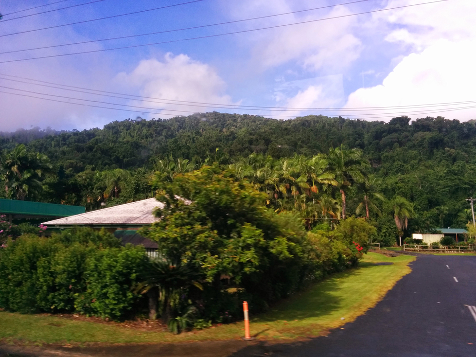 Greyhound bus ride and countryside