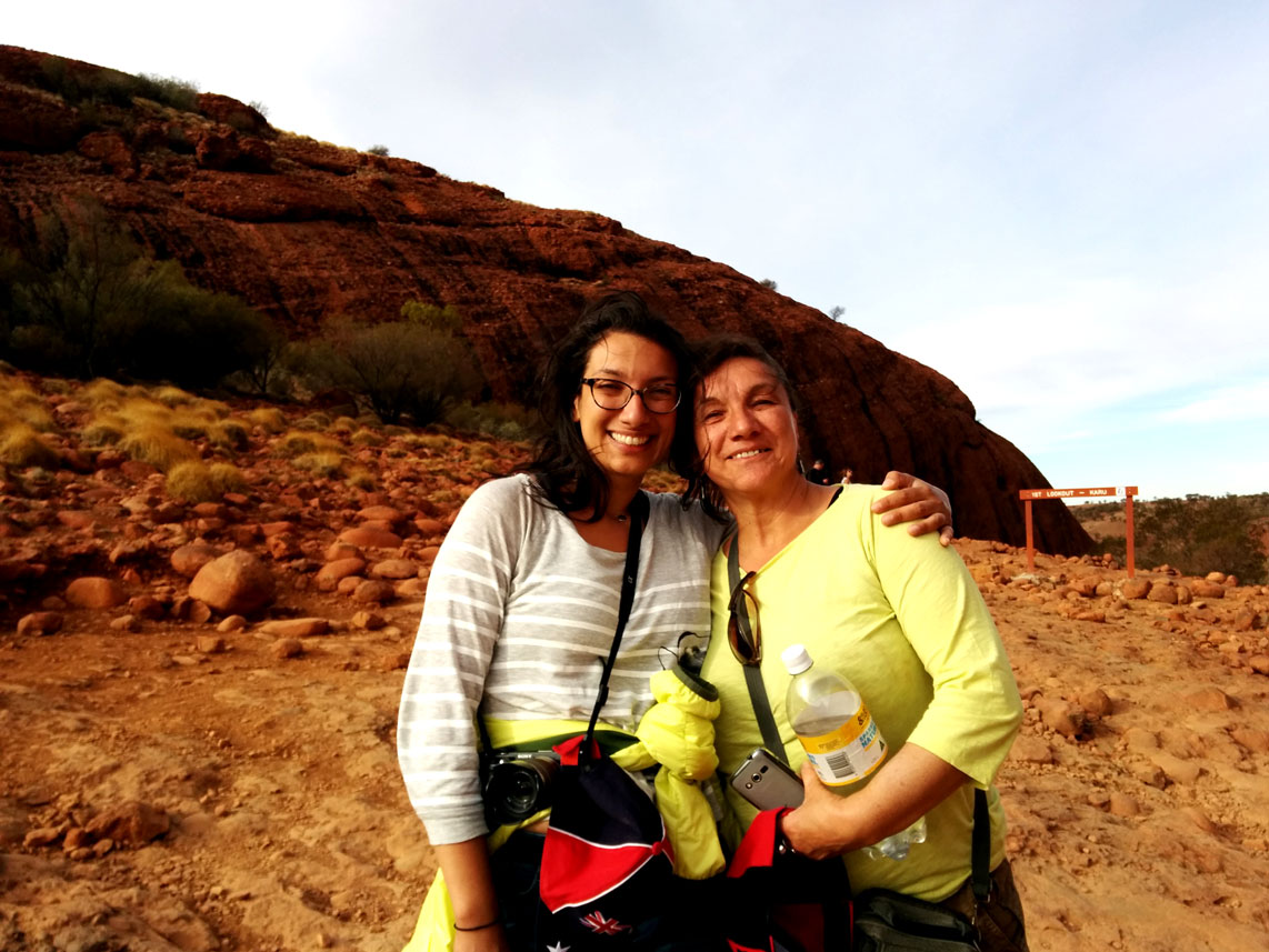 Mind melded mother daughter picture at Kata Tjuta