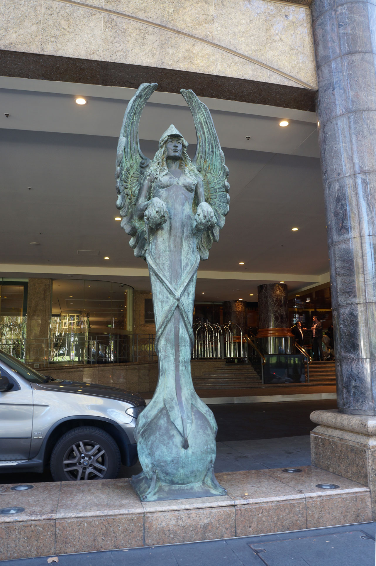 The sculpture outside the Hilton (at least, I think it was the Hilton)