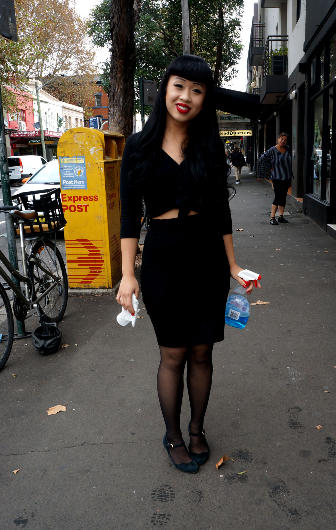 Style Alert! Rockabilly chic while cleaning the window!