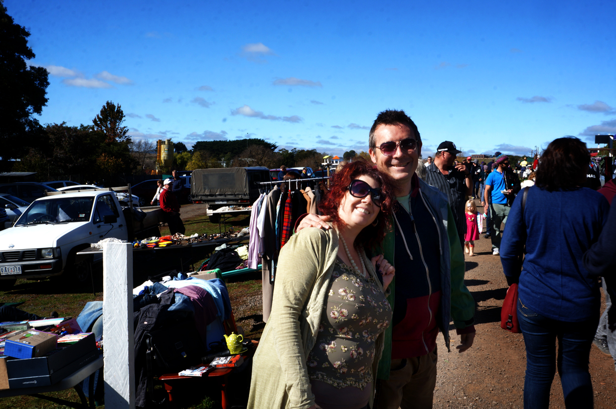 Kim and Morgan at the market.