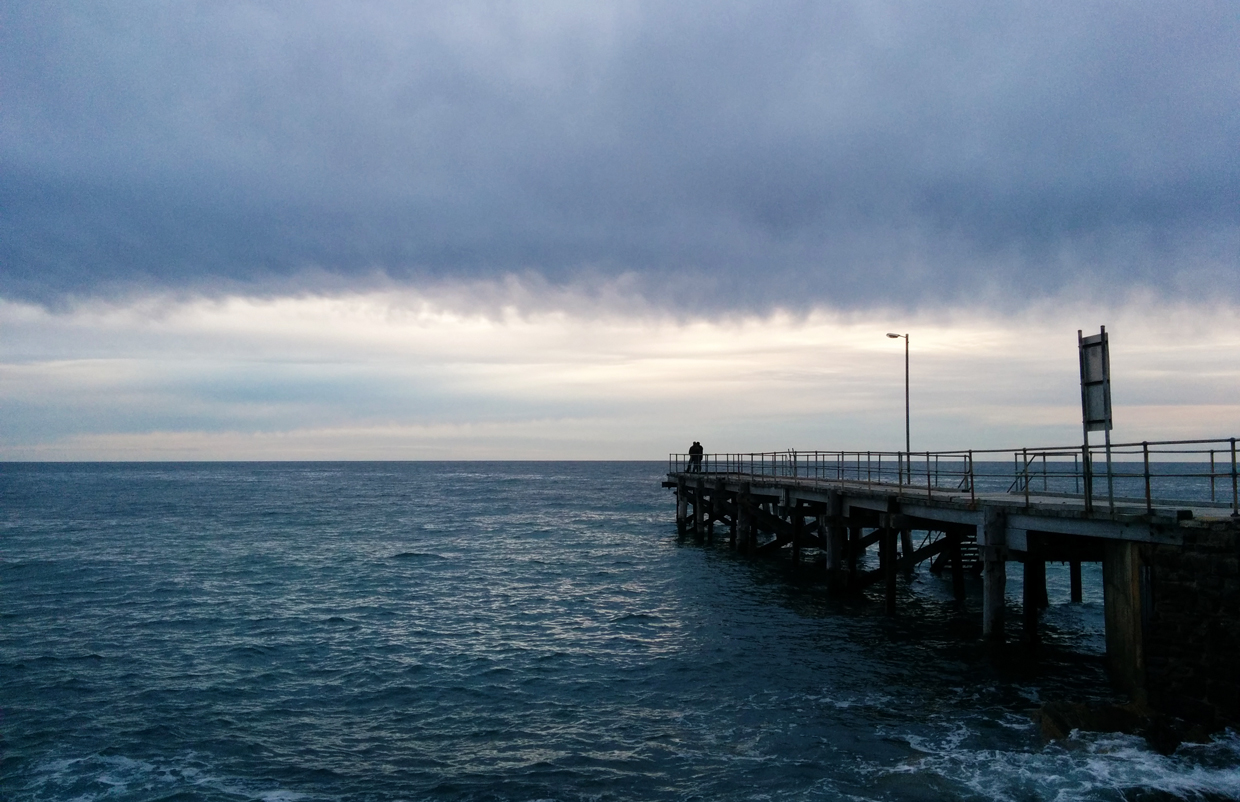 Closer to home, another little beach we visited, with this beautiful pier cast in shades of blue and grey as the dusk was falling